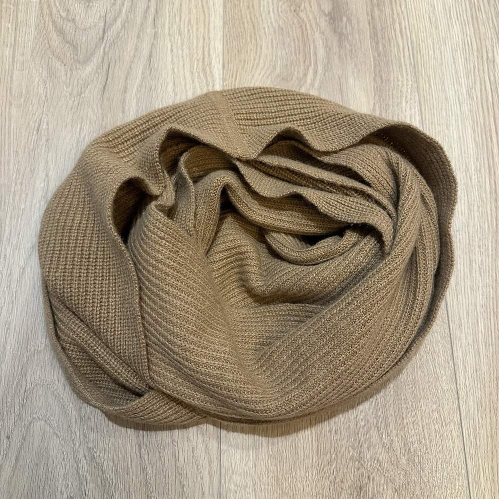 Banana Republic 100% Cashmere Infinity Scarf Camel Chunky Knit EUC